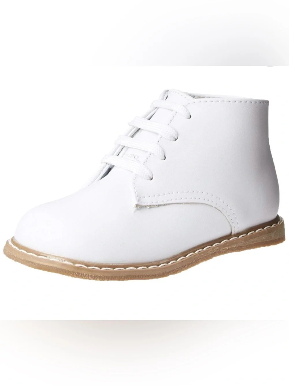 Baby Deer White Leather Lace-Up Baby Walker Shoes